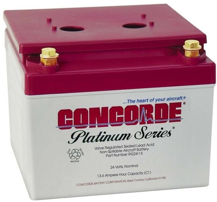 24Volt 13.6Ah VRLA Concorde Aircraft Battery Platinum Series RG24 15
