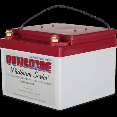 24Volt 13.6Ah VRLA Concorde Aircraft Battery Platinum Series RG24 15
