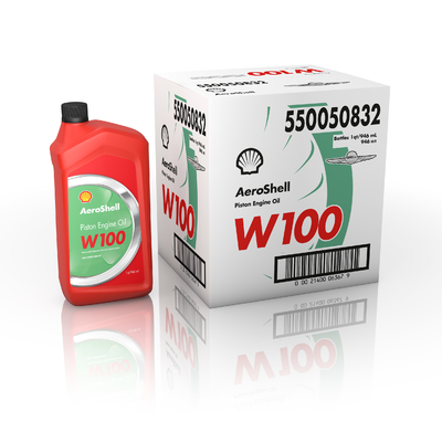 SAE Grade AeroShell Oil W100 50 Ashless Dispersant Aircraft Oil 12 Quart/Case