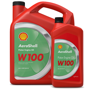 SAE Grade AeroShell Oil W100 50 Ashless Dispersant Aircraft Oil 12 Quart/Case